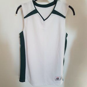 Badger Sport White/Green Activewear Top, L - NEW